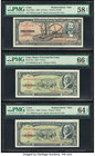 Cuba Banco Nacional de Cuba 10; 5; 5 Pesos 11960; 1958; 1960 Pick 88c*; 91a; 91c* Three Examples with Two Replacements PMG Choice About Unc 58 EPQ; Ge...
