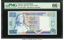 Cyprus Central Bank of Cyprus 20 Pounds 1.4.2004 Pick 63c PMG Gem Uncirculated 66 EPQ. 

HID09801242017