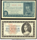 Czechoslovakia Republika Ceskoslovenska 50 Korun 3.7.1948 Pick 66a; 100 Korun 16.5.1945 Pick 67a Crisp Uncirculated. 

HID09801242017