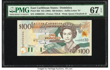 East Caribbean States Central Bank, Dominica 100 Dollars ND (1998) Pick 36d PMG Superb Gem Unc 67 EPQ. 

HID09801242017