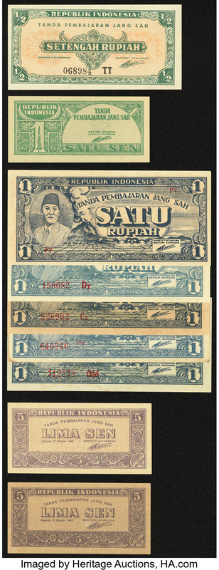 Twenty Notes from Indonesia Issued During the 1940s. About Uncirculated or Bette...