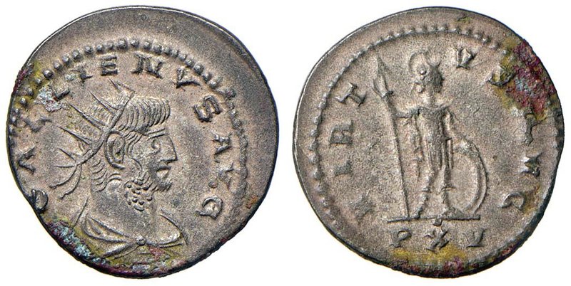 Gallieno (253-268) Antoniniano - Busto radiato e drappeggiato a d. - R/Il Valore...