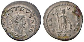 Gallieno (253-268) Antoniniano - Busto radiato e drappeggiato a d. - R/Il Valore stante a d. con scudo e lancia - C. 1245; RIC 612 AG (g 3,66)
SPL