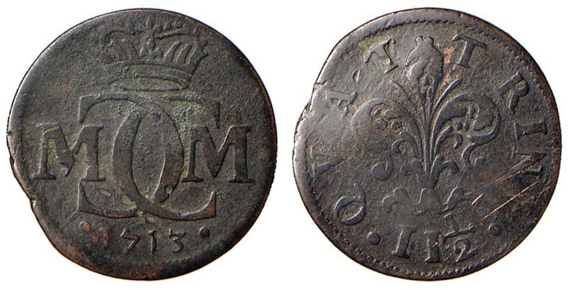 FIRENZE Cosimo III (1670-1723) 2 ½ Quattrini 1713 - MIR 341 CU (g 1,75) Leve pie...