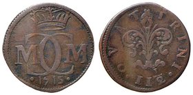 FIRENZE Cosimo III (1670-1723) 2 ½ Quattrini 1715 - MIR 341 CU (g 1,54) Piegatura del tondello
BB