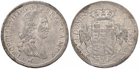 FIRENZE Pietro Leopoldo (1765-1790) Francescone 1790 col titolo di re di Ungheria ecc. - MIR 397 AG (g 27,27) RR Dall’asta Nomisma 24, lotto 463
qSPL...