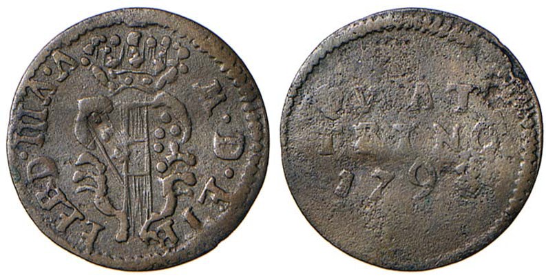 FIRENZE Ferdinando III (1791-1824) Quattrino 1798 - Gig. 65CU (g 0,65) R Ondulaz...