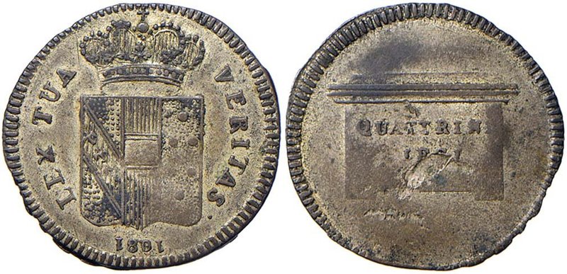 FIRENZE Ferdinando III (1791-1824) 10 Quattrini 1801 - Gig. 53 MI (g 1,85) RRR S...