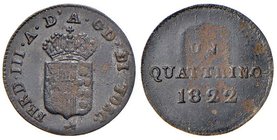 FIRENZE Ferdinando III (1791-1824) - Quattrino 1822 - Gig. 73- CU (g 1,00) R Screpolature
BB