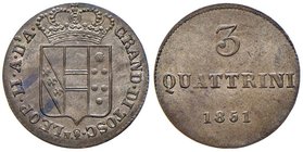 FIRENZE Leopoldo II di Lorena (1824-1859) 3 Quattrini 1851 - GIG 90 CU (g 2,00)
SPL