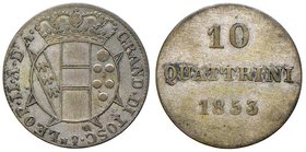 FIRENZE Leopoldo II di Lorena (1824-1859) 10 Quattrini 1853 - GIG 65 MI (g 1,93)
BB