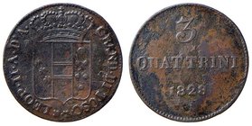 FIRENZE Leopoldo II (1824-1859) 3 Quattrini 1828 - Gig. 75 CU (g 2,00) R
BB+