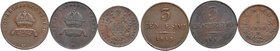 MILANO Franceso I (1848-1866) 3 Centesimi 1850 - Gig.33 CU (g 5,26) R In lotto con 3 Centeismi 1843 V e Kreuzer 1858 M
BB