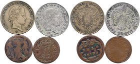 MILANO Ferdinando I (1835-1848) 20 Kreuzer 1843 - Gig. 126 AG Lotto di due monete. Insieme a due monete di Modena
qBB-BB