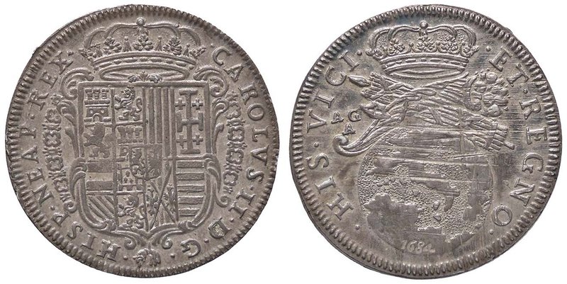 NAPOLI Carlo II (1674-1700) Tarì di 20 Grana 1684 - Magliocca 16 AG (g 5,72) Gra...