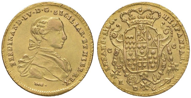 NAPOLI Ferdinando IV (1759-1816) 6 Ducati 1766 - Gig. 9a AU (g 8,82) Esemplare d...