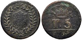 NAPOLI Ferdinando IV (1759-1816) 5 Tornesi 1798 con P sotto i rami - Magliocca 298 CU (g 13,35)
qBB