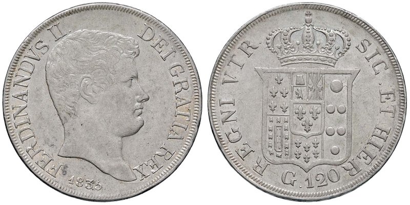 NAPOLI Ferdinando II (1830-1859) Piastra 1835 - Magliocca 540 AG (g 27,47) Ex No...