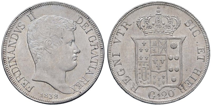 NAPOLI Ferdinando II (1830-1859) Piastra 1838 - Magliocca 544 AG (g 27,55)
qFDC