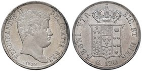 NAPOLI Ferdinando II (1830-1859) Piastra 1838 - Magliocca 544 AG (g 27,53)
SPL+