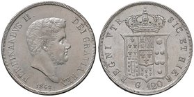 NAPOLI Ferdinando II (1830-1859) Piastra 1842 - Magliocca 550 AG (g 27,57) Segnetti al D/
qFDC