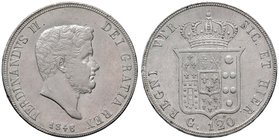 NAPOLI Ferdinando II (1830-1859) Piastra 1846 - Magliocca 554 AG (g 27,48) Mancanza di metallo al R/
SPL