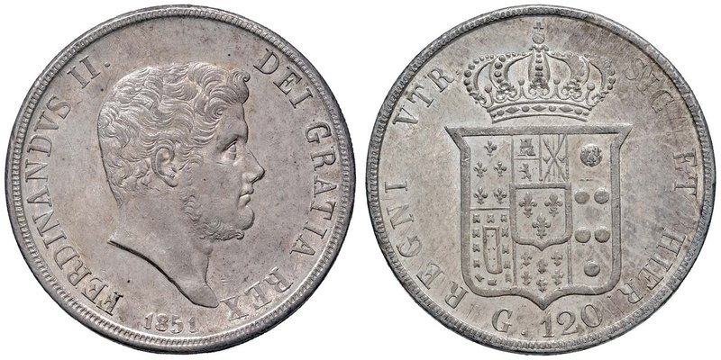 NAPOLI Ferdinando II (1830-1859) Piastra 1851 - Magliocca 559 AG (g 27,55)
qFDC