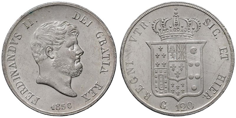 NAPOLI Ferdinando II (1830-1859) Piastra 1856 - Migliocca 566 AG (g 27,55)
SPL+