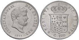 NAPOLI Ferdinando II (1830-1859) Piastra 1857 - Magliocca 567 AG (g 27,57) Salvo un graffietto nel campo del D/ si tratta di un esemplare eccezionale...
