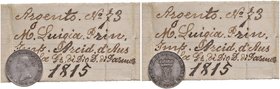 PARMA Maria Luigia (1815-1847) 5 Soldi 1815 - Gig. 12 AG (g 1,25) Con cartellino di vecchia raccolta
BB