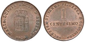 PARMA Maria Luigia (1815-1847) 1 Centesimo 1830 - Gig. 16 CU (g 2,07) Rame rosso, macchie al D/
FDC