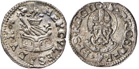 REGGIO EMILIA Ercole I d’Este (1471-1505) Grosso da 2 soldi o macinetta - CNI 9/22; MIR 1263 AG (g 1,04) Conservazione eccezionale con una delicata pa...