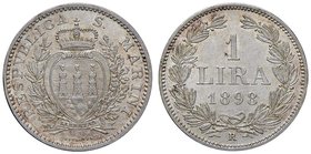 SAN MARINO Lira 1898 - Gig. 27 AG (g 5,00) R Conservazione eccezionale con i fondi brillanti
qFDC