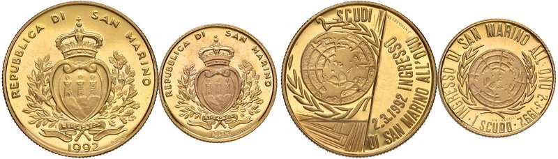 SAN MARINO 1 e 2 Scudi 1992 - AU (g 6,46 + 3,24) Senza astuccio
FS