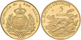 SAN MARINO 5 Scudi 2000 - AU (g 16,98) Senza astuccio
FS