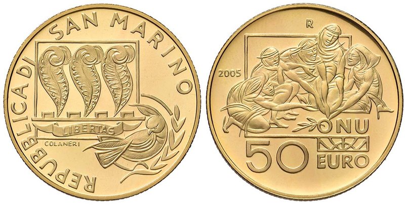 SAN MARINO 50 Euro 2005 - AU (g 16,13) Senza astuccio
FS