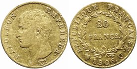 TORINO Napoleone (1802-1814) 20 Franchi 1806 - Gig. 11 AU (g 6,35) Colpetto al bordo
qBB