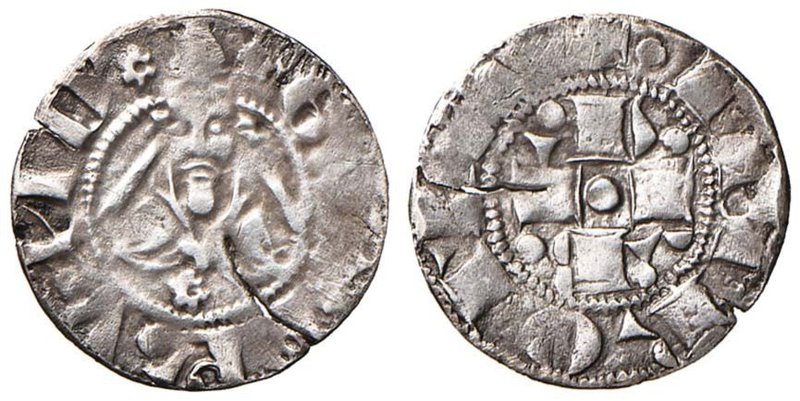 Gregorio XI (1370-1378) Bolognino - Munt. 19 AG (g 1,00) RR Frattura di tondello...