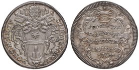 Clemente XI (1700-1721) Testone 1704 A. IV - Munt. 66 AG (g 9,15) RR Bellissimo esemplare con splendida patina iridescente
qFDC