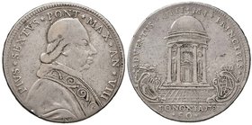 Pio VI (1774-1799) Bologna - Mezzo scudo 1782 - Munt. 205 AG (g 12,92) RR Graffietti al D/
MB+