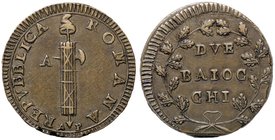 Repubblica romana (1798-1799) Ancona - 2 Baiocchi 1835 - Bruni 4 AE (g 19,36)
BB+