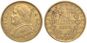 Pio IX (1846-1870) 20 Lire 1869 A. XXIII - Nomisma 631 AU (g 6,43)
BB
