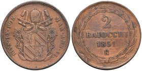 Pio IX (1846-1870) 2 Baiocchi 1851 B A.VI - Nomisma 563 CU (g 20,30) R
qBB