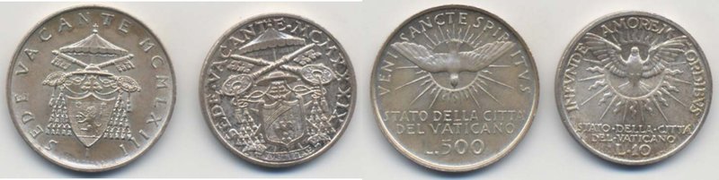 SEDE VACANTE lotto di due monete in argento
FDC