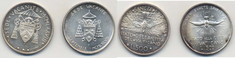 SEDE VACANTE lotto di due monete in argento
FDC