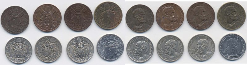 VATICANO lotto di otto monete date diverse CU/NI
SPL-FDC