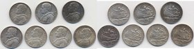 VATICANO lotto di sette monete di 5 lire in argento, date diverse
SPL-FDC