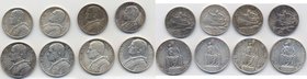 VATICANO lotto di otto monete in argento, date diverse
SPL-FDC