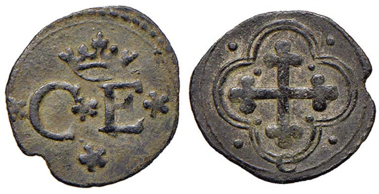 Carlo Emanuele I (1580-1630) Quarto di Soldo s.d. - cfr. MIR 684 MI (g 0,82)
BB...