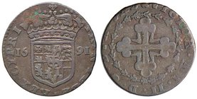 Vittorio Amedeo II (1680-1713) Soldi 2 ½ 1691 - MIR 872a CU (g 3,34)
BB